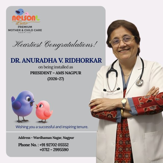 A proud and inspiring moment for the entire medical community of Nagpur! 🌟
Heartiest congratulations to Dr. Anuradha V. Ridhorkar on being installed as President – AMS Nagpur (2026–27) 👩‍⚕️🏆
Your dedication, leadership, and commitment to healthcare continue to inspire countless lives.
Wishing you a successful, impactful, and remarkable tenure ahead. ✨
At Nelson LuxePremium Mother & Child Care Hospital, we celebrate excellence, compassion, and visionary leadership in healthcare. 💖
For expert mother & child care, trust the hands that care the most. 👶🤱
📍 Dhantoli & Wardhaman Nagar, Nagpur
📞 9518951959 / 9270205552
🌐 www.nelsonhospitals.com
.
.
.
 #nelsonhospital  #congratulation  #dranuradharidhorkar  #amsnagpur  #medicalleadership  #motherandchildcare  #womenshealthcare 
 #motherandchildcare  #bestgyneologist  #premiumchildcare  #nagpurhospital 
#leadershipgoals