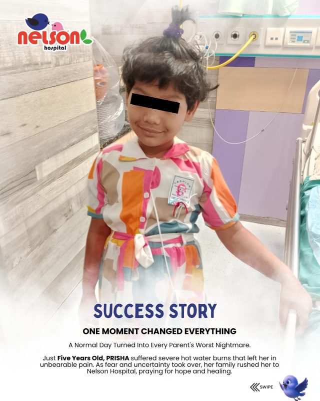 A Child’s Smile Is Priceless… And Seeing It Return Is Every Doctor’s Greatest Reward. 💙

What started as a normal day quickly turned into a parent's worst nightmare.

Just five years old, little Prisha suffered severe hot water burns that affected nearly 30% of her body. The pain was intense, the situation critical, and her family was overwhelmed with fear and uncertainty.

At Nelson Hospital, our dedicated team of doctors, nurses, and caregivers immediately stepped in to provide specialized burn care, continuous monitoring, and compassionate support throughout her recovery journey.

Through every treatment, every dressing change, and every difficult day, Prisha showed remarkable strength while her family stood beside her with unwavering love and hope.

Today, her wounds are healing, her recovery is progressing well, and most importantly — her beautiful smile has returned. 😊

Stories like Prisha’s remind us that healing is not just about medical treatment. It is about expert care, compassion, dedication, and standing with families when they need us the most.

🏥 Nelson Hospital – One of the Best Neuro & Spine Hospitals in Nagpur

👩‍⚕️ Expert Medical Care
🏥 Advanced Treatment Facilities
💙 Compassionate Patient Support
✨ Trusted by Families Across Nagpur

Because every child deserves the chance to heal, recover, and smile again.

📞 Book your consultation today
📍 Dhantoli & Wardhaman Nagar, Nagpur
📞 9518951959 / 9270205552

🌐 www.nelsonhospitals.com
.
.
.
#sucessstory #sucessstory🤘 #nagpurhospital  #nagpur #nagpurcity #GynecologyCare #nelsonhospital #healthawareness #stayhealthy #stayhealthy #HealthcareExcellence #PremiumCare #AdvancedCare #TrustedDoctors #PatientFirst #patientfirst #QualityCare #qualitycare #nagpurhospital #wardhamannagar #nagpurcity #foryoü #foryouシ #foryoupage #viralreelsシ #virałreels #besthospital #nagpur  #viralpost