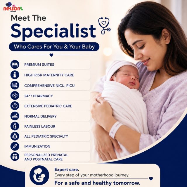 🤱 Meet the Specialist Who Cares for You & Your Baby | Best Mother & Child Care at Nelson Hospital

Pregnancy and parenthood are life’s most precious journeys, and choosing the right healthcare partner makes all the difference. At Nelson Hospital, our experienced gynecologists, obstetricians, pediatricians, neonatologists, and maternity specialists are committed to providing exceptional care for both mother and baby—from pregnancy to childbirth and beyond.

Whether you need high-risk pregnancy care, painless labour, normal delivery, premium maternity suites, comprehensive NICU & PICU services, newborn care, immunization, pediatric consultations, prenatal care, postnatal care, or 24×7 pharmacy support, our dedicated team ensures every family receives compassionate, personalized, and world-class medical care under one roof.

Our advanced maternity facilities and child healthcare services are designed to make your motherhood journey safe, comfortable, and memorable. Every milestone—from your first pregnancy check-up to welcoming your newborn—is supported by expert medical guidance and modern technology.

Best Mother and Child Care – Nelson Hospital ❤️

Book your consultation today and experience trusted maternity and pediatric care for a healthier tomorrow.

📍 Dhantoli & Wardhaman Nagar, Nagpur
📞 9518951959 / 9270205552
🌐 www.nelsonhospitals.com
.
.
.
#nagpurhospital #nagpur #nagpurcity #GynecologyCare #nelsonhospital #healthawareness #stayhealthy #stayhealthy #HealthcareExcellence #PremiumCare #AdvancedCare #TrustedDoctors #PatientFirst #patientfirst #QualityCare #qualitycare #nagpurhospital #wardhamannagar #nagpurcity #foryoü #foryouシ #foryoupage #viralreelsシ #virałreels #besthospital #nagpur  #viralpost