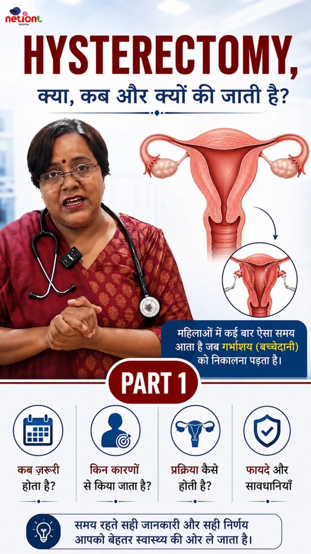Hysterectomy: क्या, कब और क्यों की जाती है? | Part 1

Hysterectomy यानी गर्भाशय (बच्चेदानी) को निकालने की सर्जरी। कुछ महिलाओं में यह अलग-अलग medical conditions के कारण डॉक्टर द्वारा recommended की जा सकती है.

🔹 Hysterectomy क्या होती है?
🔹 इसे कब आवश्यक माना जा सकता है?
🔹 किन परिस्थितियों में डॉक्टर इसकी सलाह दे सकते हैं?
🔹 Hysterectomy के बारे में जरूरी जानकारी

महिलाओं की सेहत से जुड़ी किसी भी चिंता के लिए qualified gynecologist से consultation लेना जरूरी है.

📍 Nelson Hospital – Dhantoli
Plot No. 32, Near Spandan Hospital, Dhantoli, Nagpur – 440012
📞 +91 9518951959

📍 Nelson Hospital – Wardhaman Nagar
Central Avenue, Deshpande Layout, Adarsh Nagar, Nagpur – 440008
📞 +91 9270205552

🌐 nelsonhospitals.com

Book your consultation today and take a step towards better women’s health.

.
.
.
#Hysterectomy #HysterectomySurgery #WomensHealth #Gynecology #GynecologistNagpur #WomenHealthCare #NagpurHospital #NelsonHospital #GynecologyNagpur #WomensHealthAwareness

[ Hysterectomy, Hysterectomy Surgery, Hysterectomy in Nagpur, Gynecologist in Nagpur, Women’s Health, Uterus Removal Surgery, Gynecology Hospital Nagpur, Women’s Healthcare Nagpur]