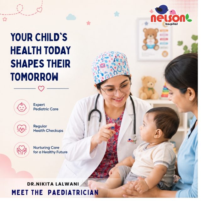Your Child’s Health Today Shapes Their Tomorrow. ❤️

Every child deserves attentive care, timely guidance, and the right medical support at every stage of growing up. From routine health check-ups and nutrition guidance to common childhood illnesses and developmental concerns, regular paediatric care helps parents make informed decisions about their child’s health.

Meet Dr. Nikita Lalwani, Paediatrician at Nelson Hospital, Nagpur, providing compassionate and child-focused healthcare for growing little ones. Because healthy childhoods build a stronger tomorrow.

For trusted paediatric care in Nagpur, choose a hospital where your child’s health and comfort come first.

Nelson Hospital – Nagpur’s No. 1 Trusted Hospital. ❤️

📞 Contact: 9518951959
🌐 Website: www.nelsonhospitals.com
.
.
.
#NelsonHospital #HospitalInNagpur #BestHospitalNagpur #HealthcareNagpur #PatientCare #QualityHealthcare #TrustedHospital #NagpurHealthcare #HealthcareServices #MedicalCare #CareTrustHope #nagpurhospital 

[: Paediatrician in Nagpur, Child Specialist in Nagpur, Child Doctor Nagpur, Paediatric Care Nagpur, Best Child Care Hospital Nagpur, Child Health Checkup, Pediatrician Nagpur, Nelson Hospital Nagpur]