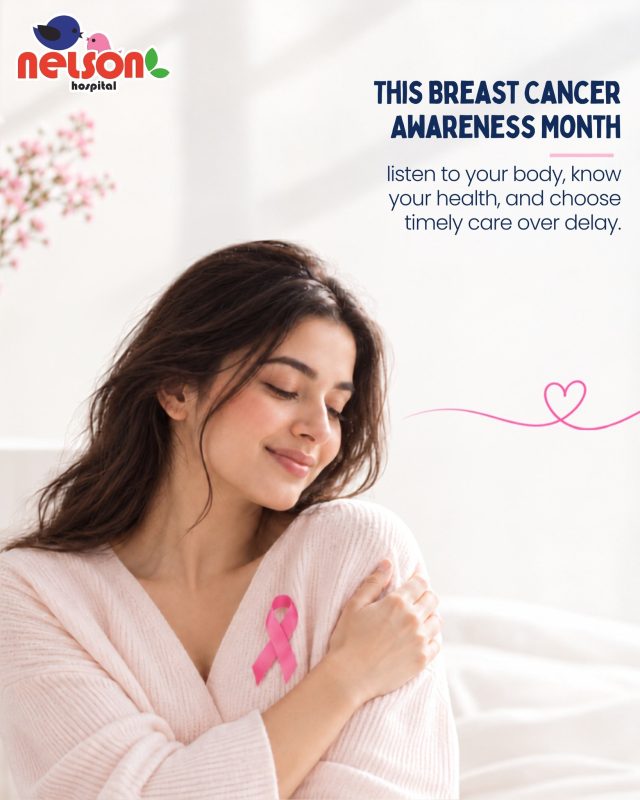 🎀 THIS BREAST CANCER AWARENESS MONTH, LISTEN TO YOUR BODY.

Your health deserves attention, awareness, and timely care. 💗
Be aware of changes in your breast health and don’t ignore anything unusual. Know your body, stay informed, and seek medical advice when needed.

Together, let’s spread awareness and encourage women to prioritize their breast health. 🌸

🏥 Nelson Hospital – Nagpur’s No. 1 Hospital

📍 Dhantoli & Wardhaman Nagar, Nagpur
📞 9518951959
🌐 www.nelsonhospitals.com

#BreastCancerAwareness #BreastHealth #BreastCancer #WomensHealth #BreastCancerScreening #BreastCare #CancerAwareness #HealthAwareness #WomensHealthcare #NelsonHospital #NagpurHealthcare #nagpur 

[ Breast Cancer Awareness, Breast Cancer Symptoms, Breast Health, Breast Cancer Screening, Women’s Health, Breast Health Awareness, Breast Care, Cancer Awareness, Women’s Healthcare in Nagpur, Nelson Hospital Nagpur]